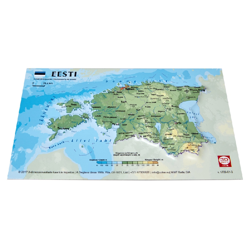 Pastkarte Ar Igaunijas 3D Karti 170x120mm Ra ots Latvij Nopirkt R g 