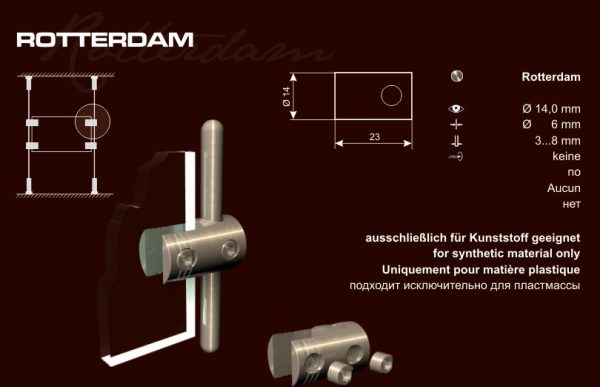 Stiprinājums Rotterdam (3-8 mm biezumam) - Image 3