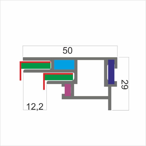 Tekstila rāmis 50mm, 1000x2000mm - Image 3